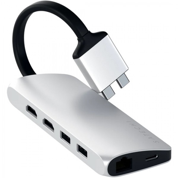 Adaptador Dual USB-C Satechi Multimedia Adapter ST-TCDMMAS - Silver